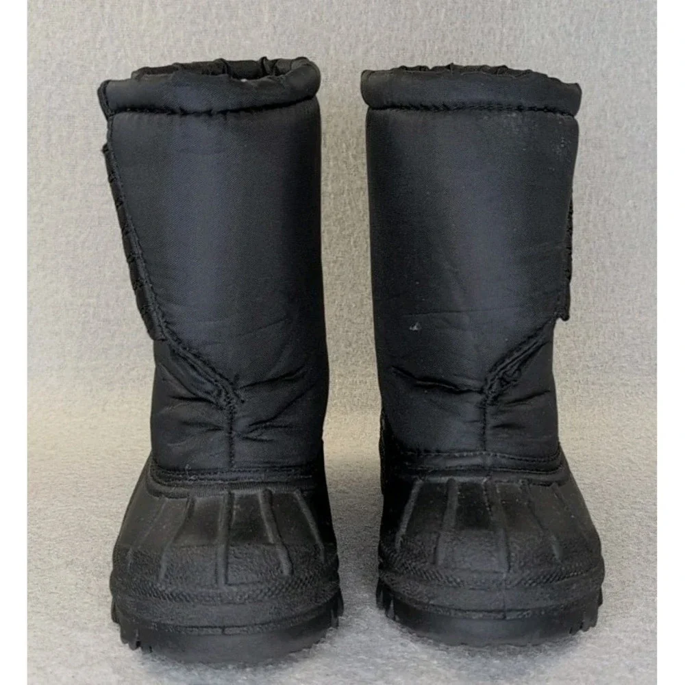 Outbrook Kids Snow Boots Size 6 Black Faux Fur Warm Pull On Winter Unisex